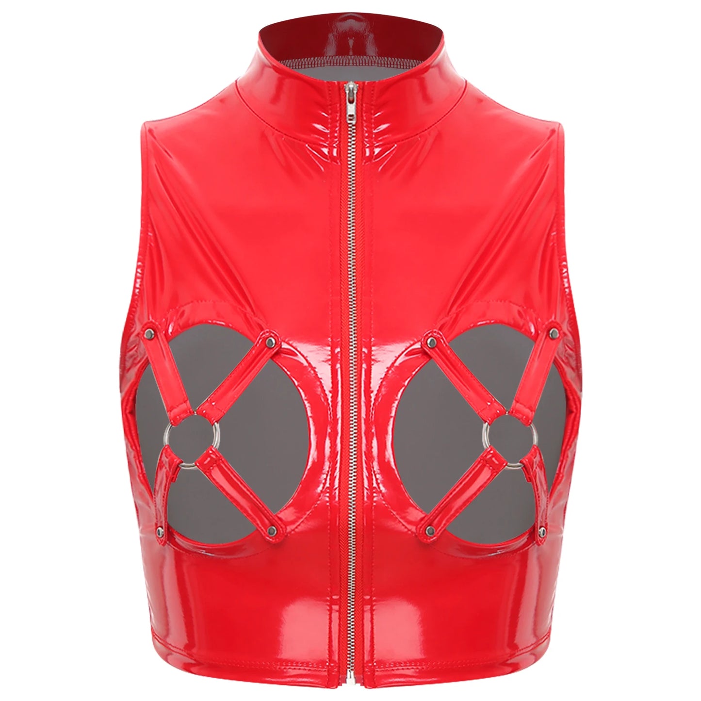Xposé red latex crop top for sexy DDLG cutecore vibes and flirty kawaii doll looks