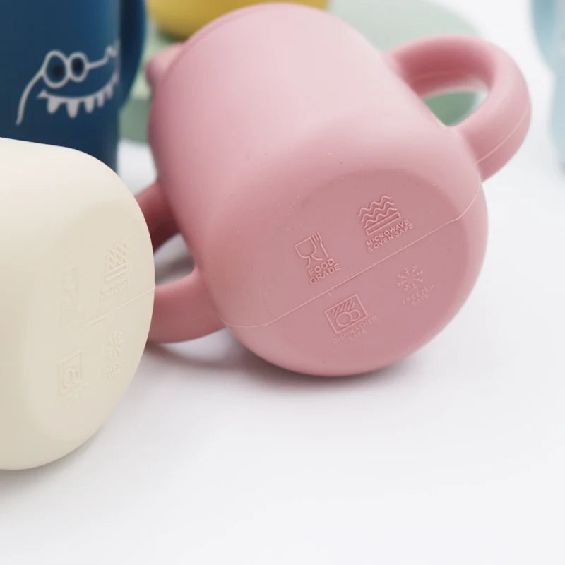 Zoo themed baby sippie bottle with playful animal faces and gentle design for DDLG ABDL cutecore