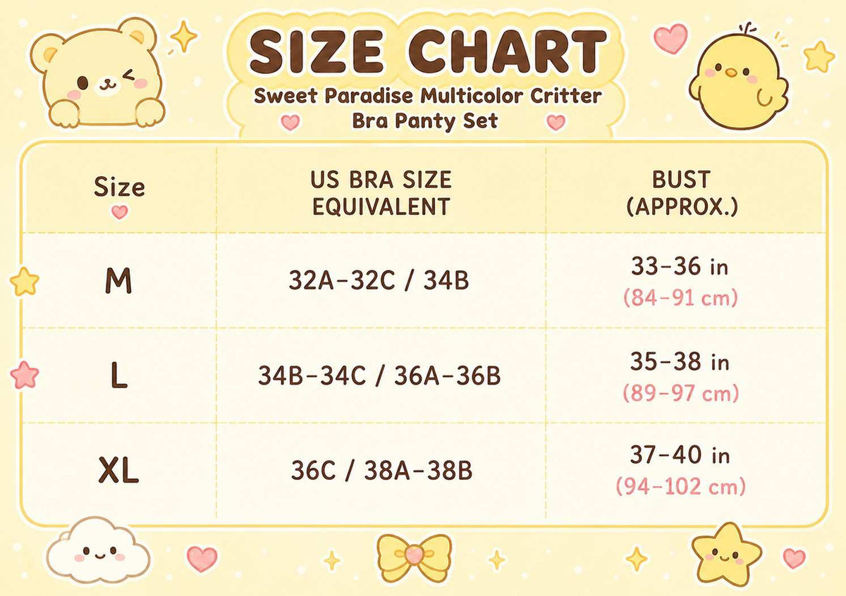 Sweet Paradise Multicolor Critter Bra Panty Set