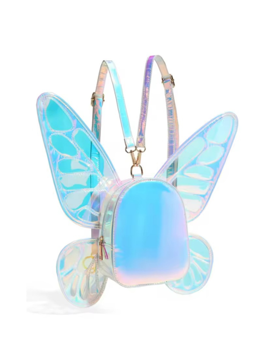 DDLG Euphoric Chrome Butterfly Backpack, kawaii butterfly wings, compact and playful accessory for little space adventures