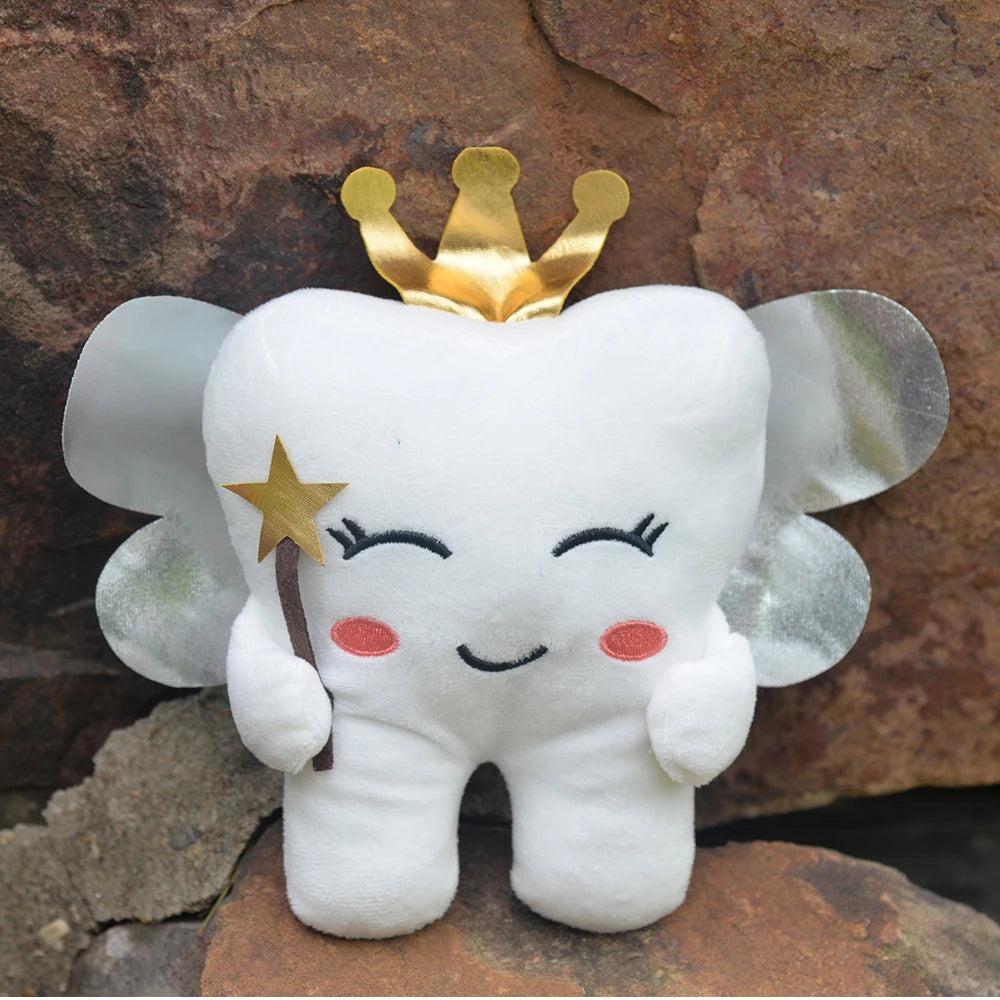 ABDL DDLG Fairy Dust Tooth Plushie, kawaii cuddle plush with wand for cozy care and snuggly moments