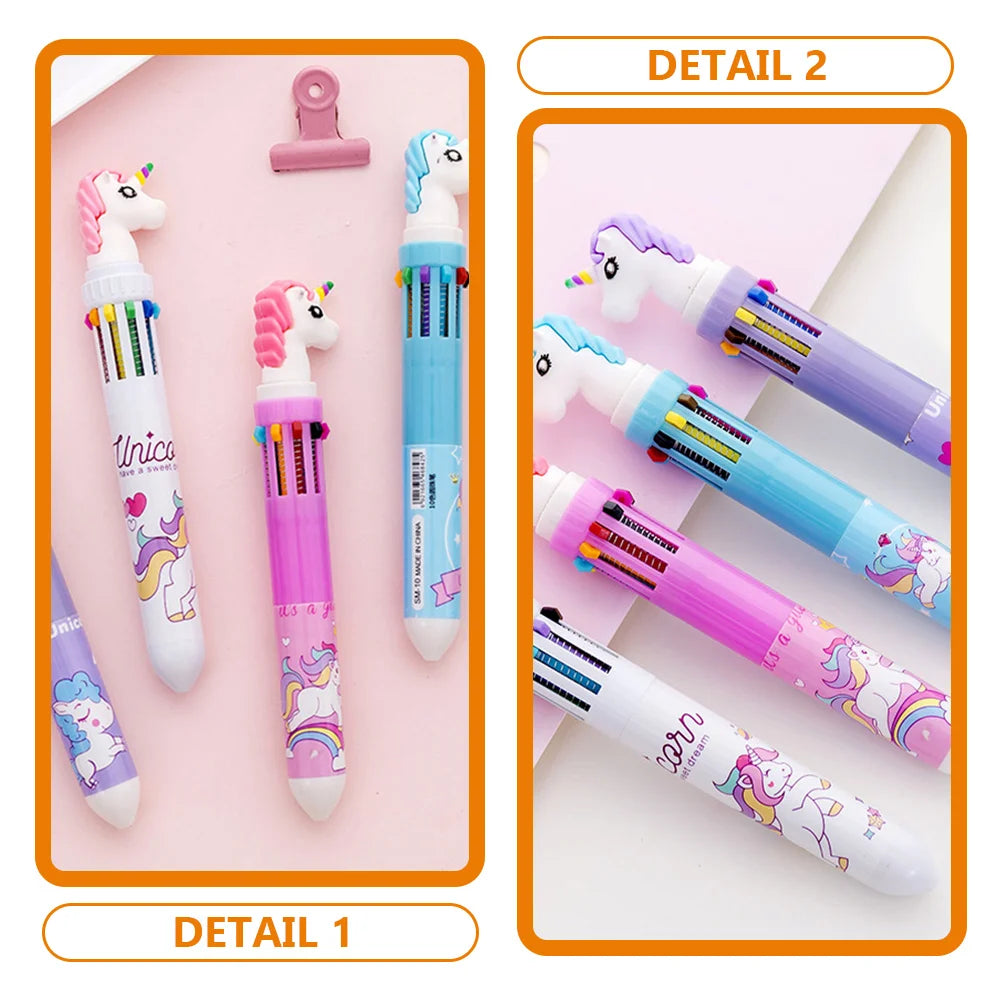 ABDL kawaii unicorn head pen pastel stationery writing set