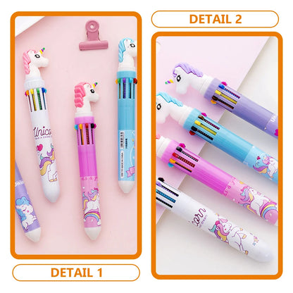 ABDL kawaii unicorn head pen pastel stationery writing set