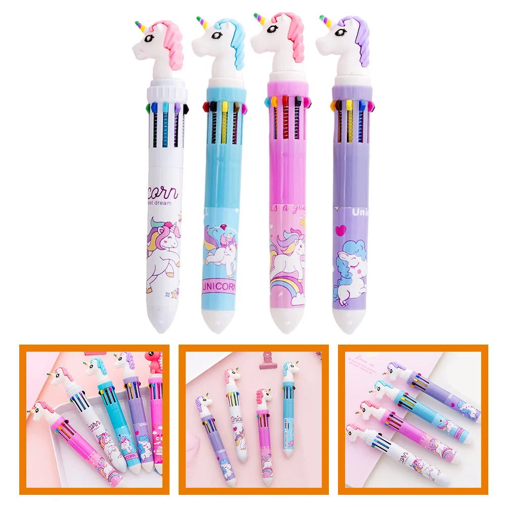 Pastel unicorn ballpoint pen set ABDL kawaii cute desk supplies