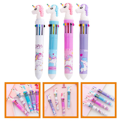 Pastel unicorn ballpoint pen set ABDL kawaii cute desk supplies