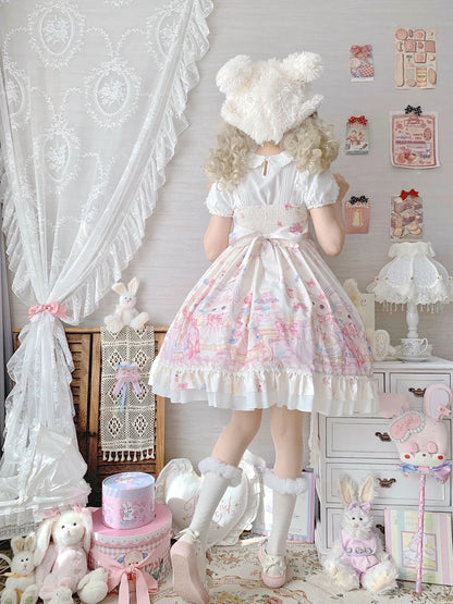 ABDL tea party Sugar Rush Kitten Lolita Dress with empire waist and comfortable pullover style