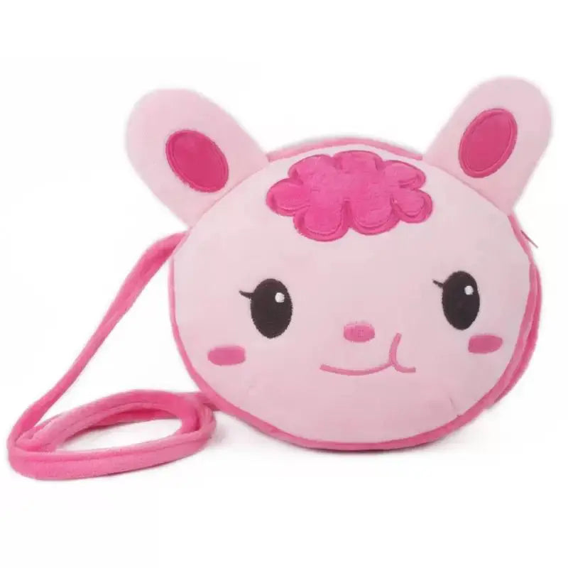 Pink rabbit plush crossbody bag for kawaii, ABDL, and babycore fashion lovers