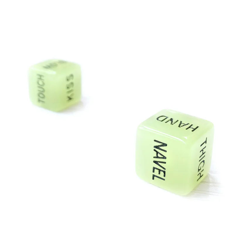 Adult Glow Dice Set, playful DDLG/ABDL couples dice game to tease, tempt, and ignite romance