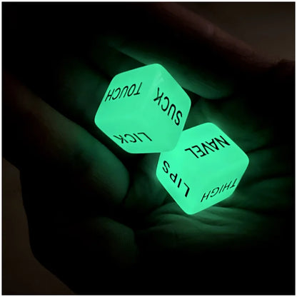 After Dark Seduction Dice Set for couples, glow-in-the-dark adult dice to spark desire and playful intimacy