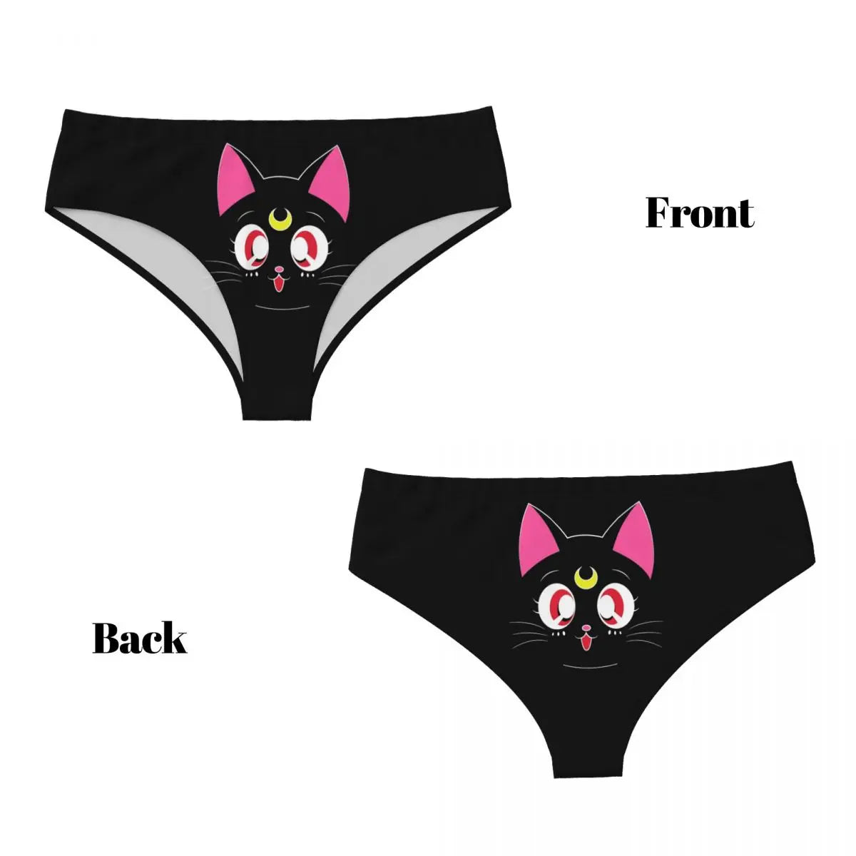 Flat lay of anime neko kawaii cute cat panties, DDLGirl Y2K style