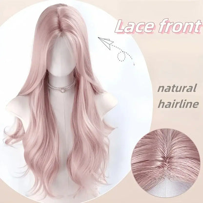 Ash Rose Hair Wig Collection, front view of pink wig, flattering for princesscore, everyday fashion, or flirty glam looks.
