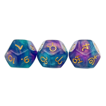 Astro Baby Divination Dice Set in pastel kawaii style for tarot, astrology, DDLG and ABDL rituals