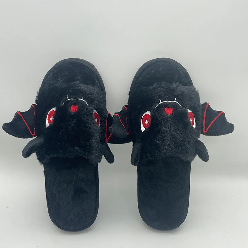 Baby Nocturne black kawaii slippers with bat wings for DDLG & ABDL cozy spooky style
