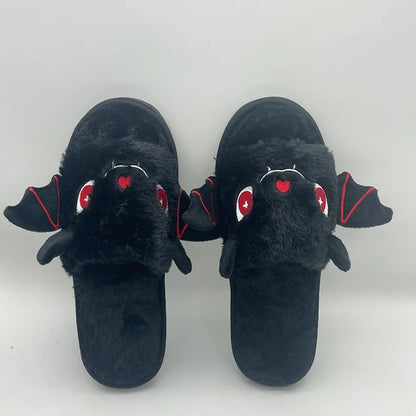 Baby Nocturne black kawaii slippers with bat wings for DDLG & ABDL cozy spooky style
