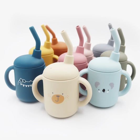 Baby Zoo Keeper sippie bottle with cute animal faces, perfect for DDLG and ABDL safe space vibes