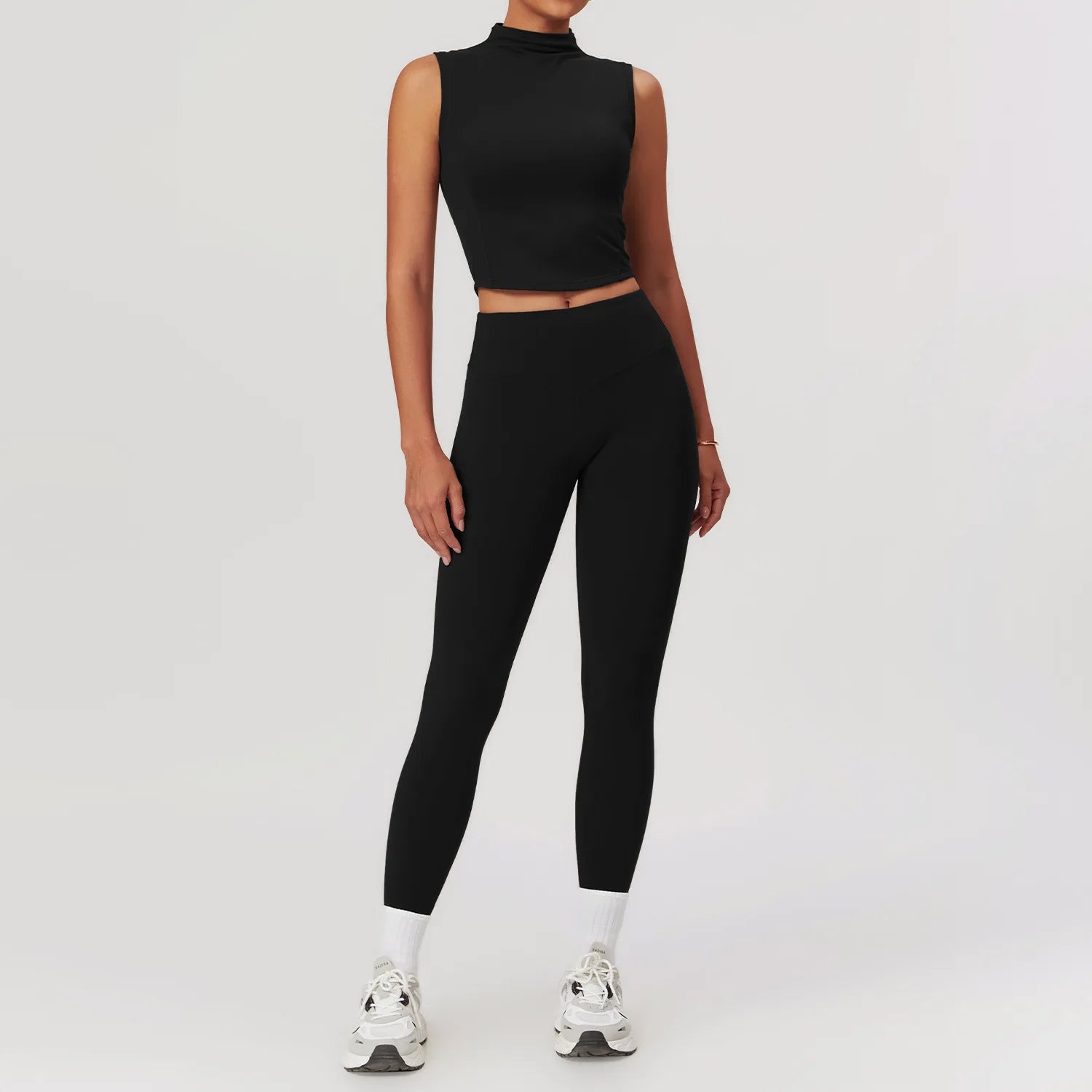 Black babygirl sporty crop and mini skirt set, perfect for playful days and bratty energy