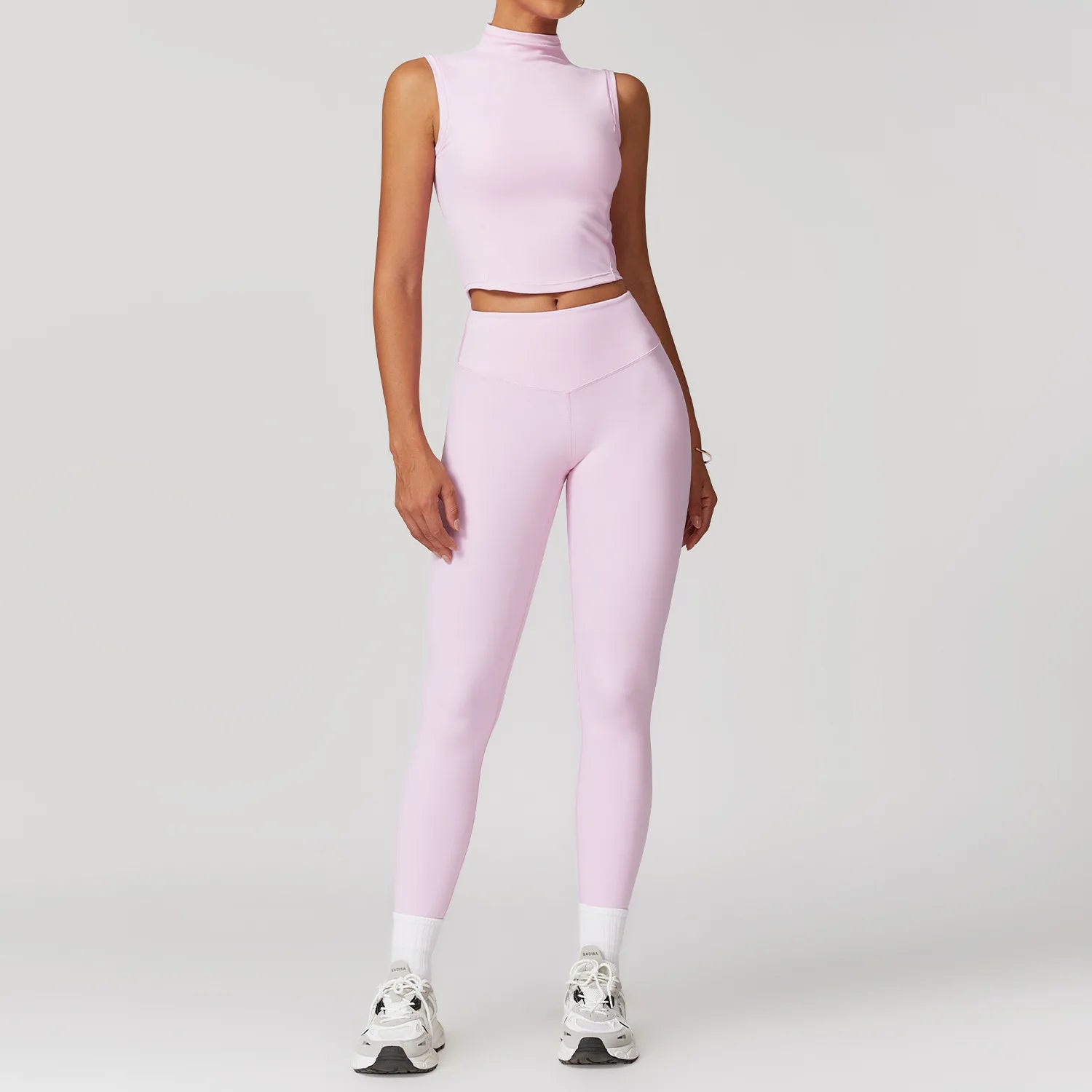 Pink babygirl sporty crop top paired with mini skirt, perfect for DDLG roleplay and casual lounging