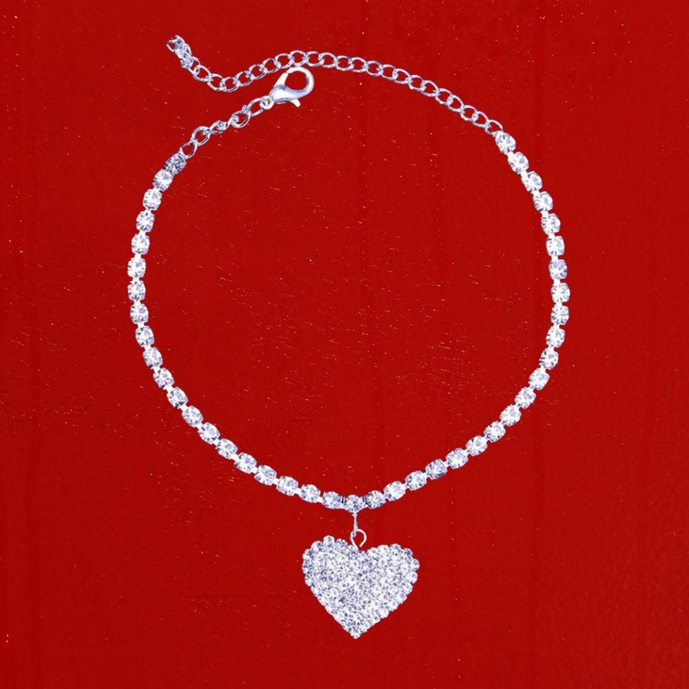 Babygirl silver sparkle anklet with delicate shine, kawaii dollcore accessory for soft girl and playful outfits