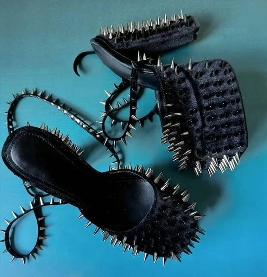 Bad Girl Platform Heels with spikes and super high platform for punk baddie, DDLG, and ABDL fashion