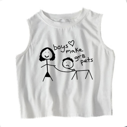 Edgy baddie crop top with statement graphic and relaxed, confident fit