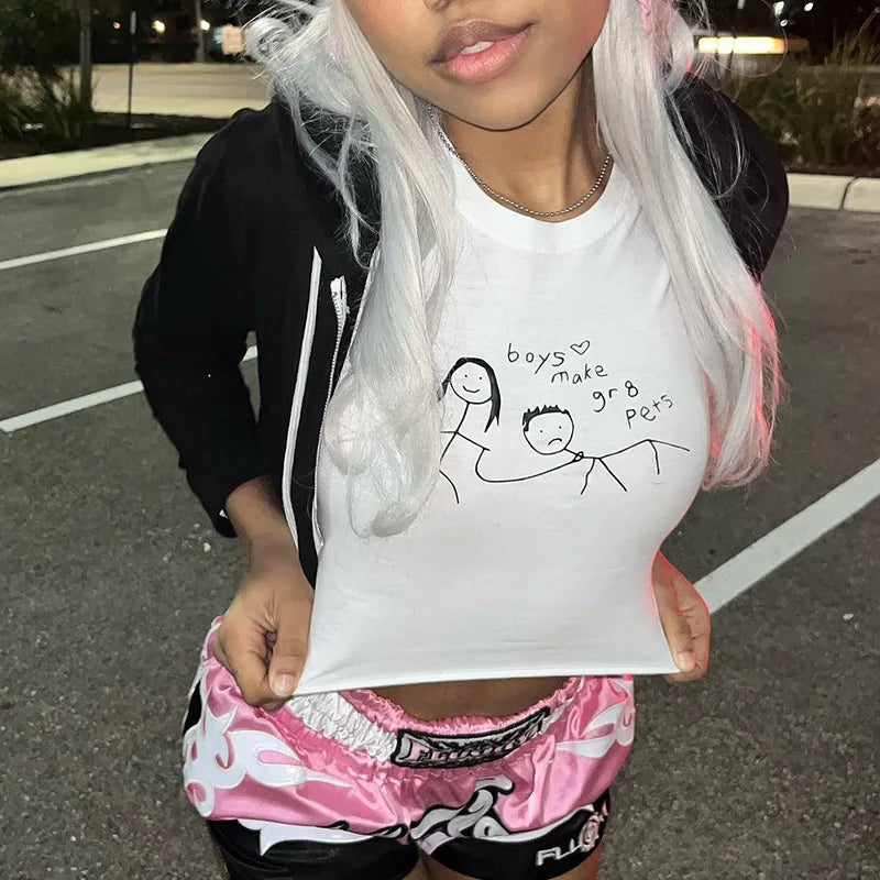 Bold festival-ready crop top with Badass Queen graphic for edgy girl fashion