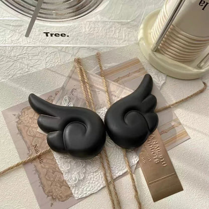 Black angel wing shoe charms – dreamy kawaii style for Crocs and more