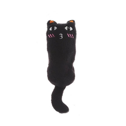 Black kawaii catnip plush pillow toy ideal for bite and snuggle