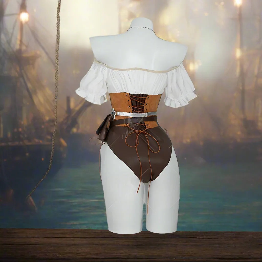 Sexy Black Flag bodysuit, kawaii ABDL DDLG outfit, figure-flattering black pirate style
