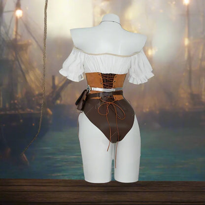 Sexy Black Flag bodysuit, kawaii ABDL DDLG outfit, figure-flattering black pirate style