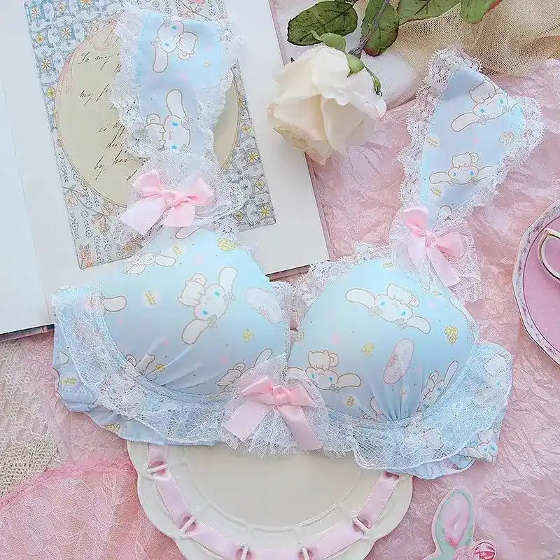 Blue bra with pastel bow for DDLG ABDL kawaii fashion