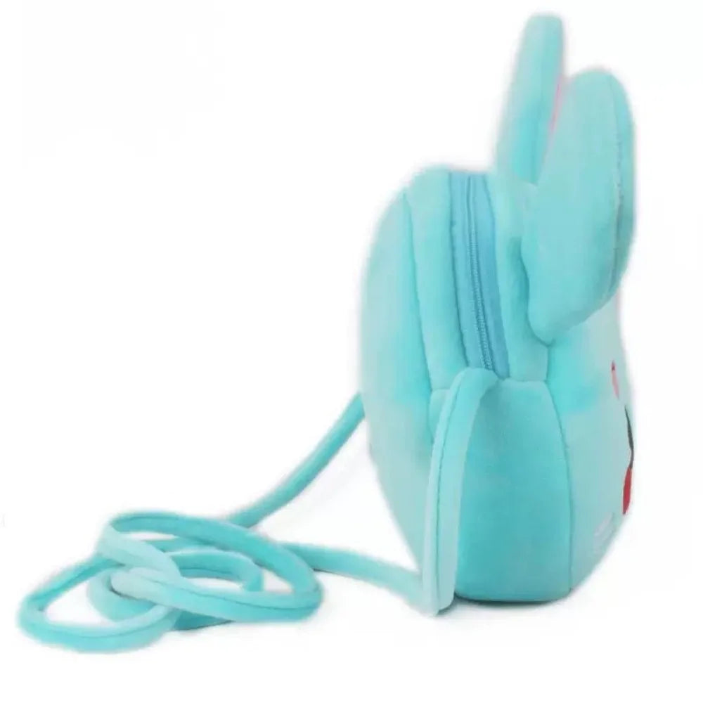 Blue rabbit plush bag for kawaii lovers, ABDL accessories, and soft pastel fashion