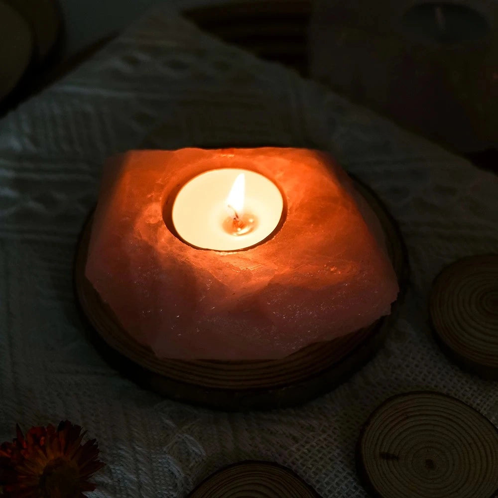 Blush Quartz Ritual Candle Holder for DDLG ABDL, soft pastel kawaii cutecore crystal decor for ritual use