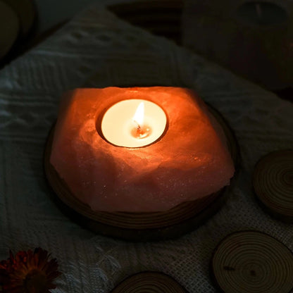 Blush Quartz Ritual Candle Holder for DDLG ABDL, soft pastel kawaii cutecore crystal decor for ritual use