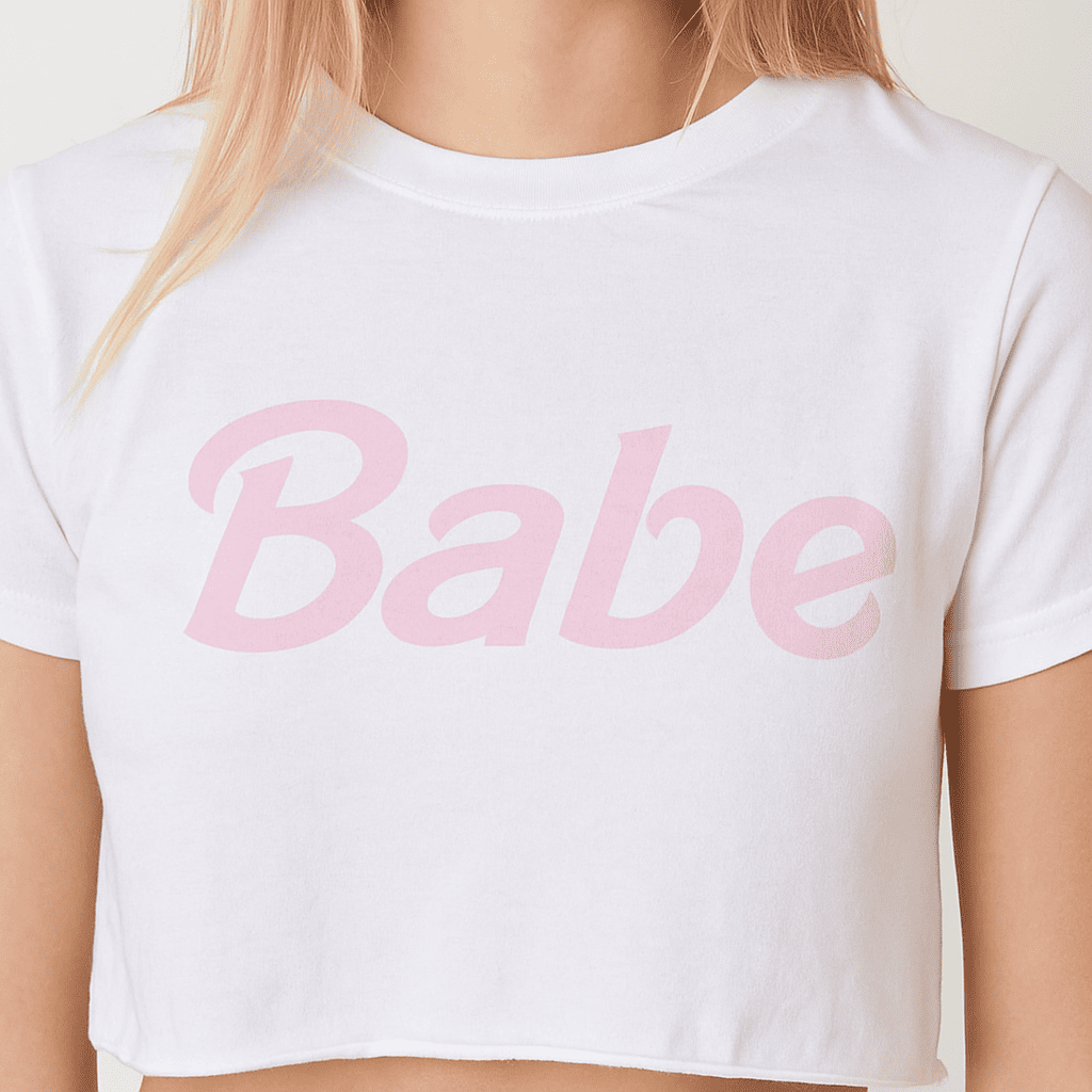 Bold Babe Mode Graphic Crop, soft stretchy fabric, playful DDLG baddie vibes, cute and confident style