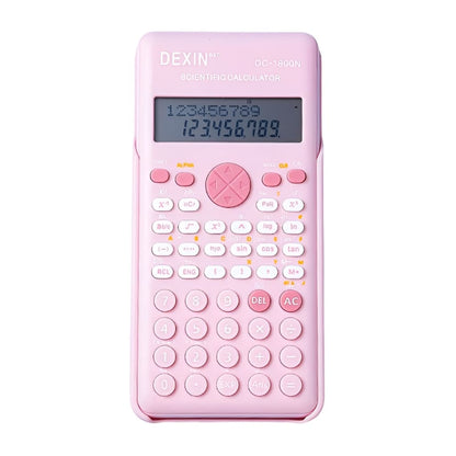 Pink Boss Babe scientific calculator with 240 functions, dual-line LCD, large keys, and durable anti-collision cover.