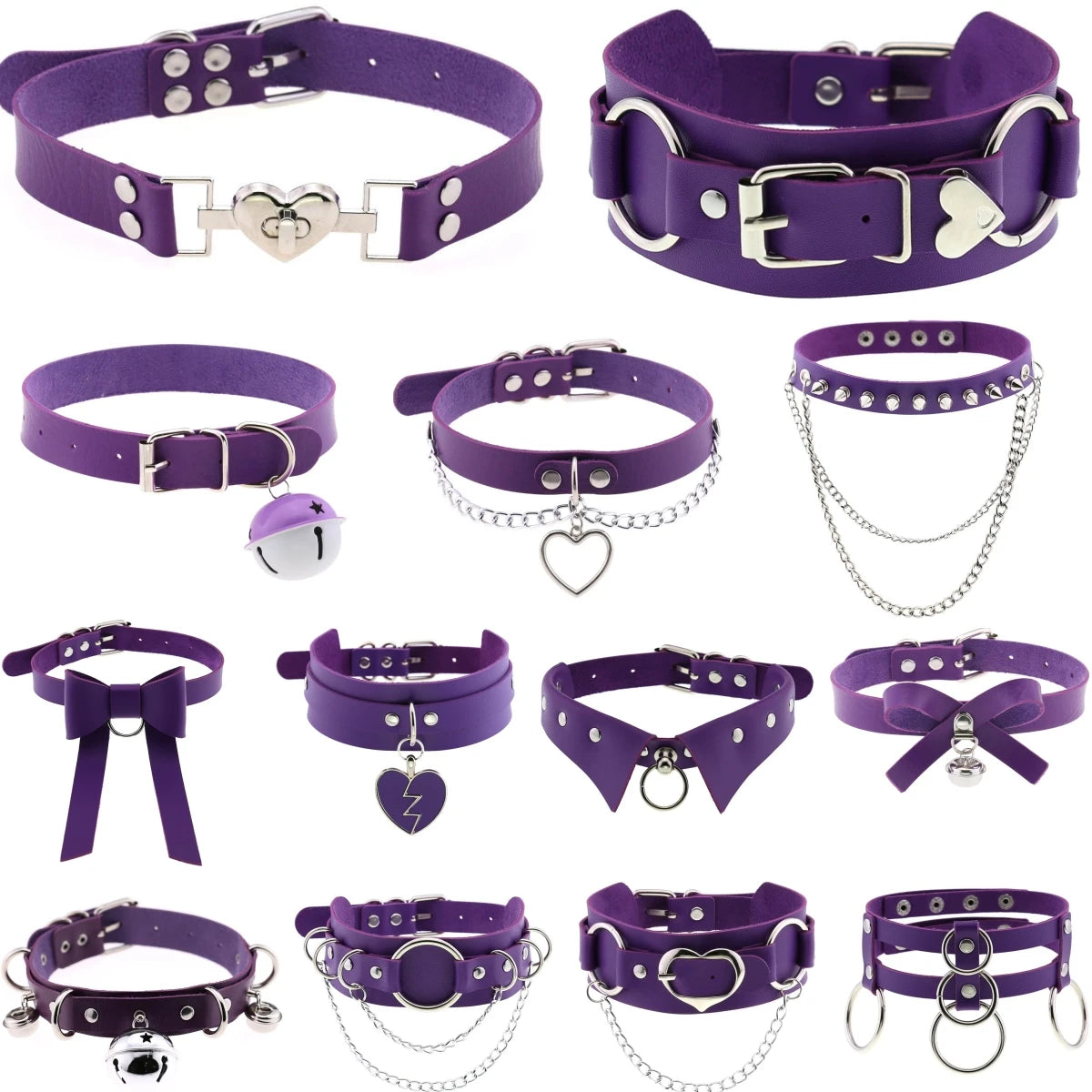 Bratty violet choker with spikes, DDLG ABDL kawaii accessory