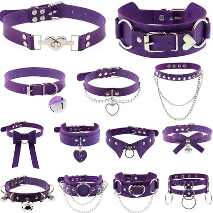 Bratty violet choker with spikes, DDLG ABDL kawaii accessory