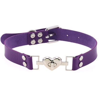 Spiked violet choker with buckle, DDLG ABDL brat fashion