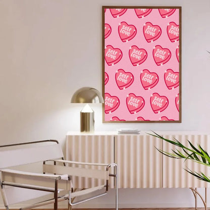 Brighter Days Ahead inspirational pink poster with sparkly details, ABDL DDLG kawaii cutecore room wall print.