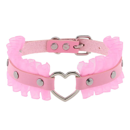 Pink bow choker, playful kawaii accessory, cutecore DDLG pastel style
