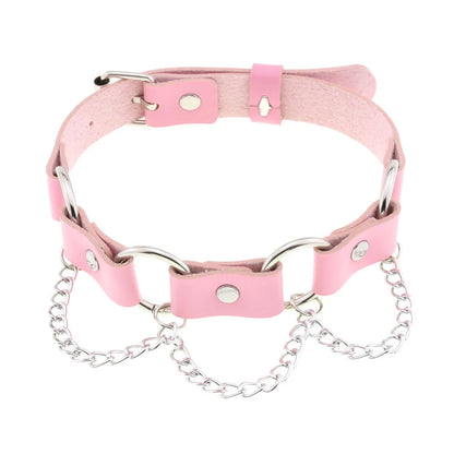 Feminine pink choker, kawaii pastel fashion accessory for littles
