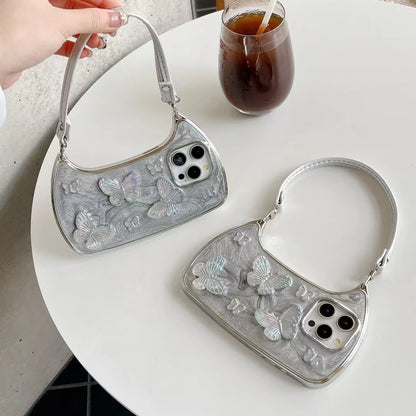 kawaii pastel butterfly phone bag with mini handle compact and stylish fashion purse