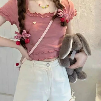 ABDL kawaii Candy Fluff Frill Shorts, breathable soft pastel loungewear