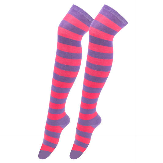 Candy Stripe Crush Stockings in rose orchid, playful DDLG/ABDL kawaii and pastelcore accessory