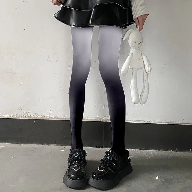Black Gradient Thigh High Stockings for Cutecore, DDLG, Alt Fashion