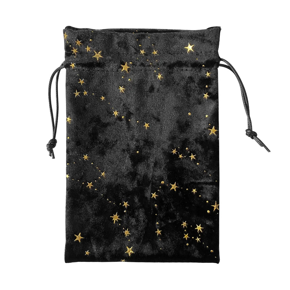 Cosmic divination pouch black velour with golden stars for DDLG ABDL kawaii magical play