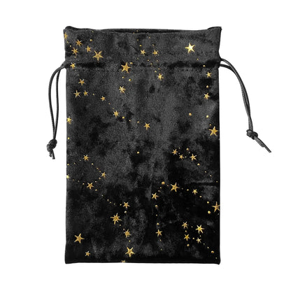 Cosmic divination pouch black velour with golden stars for DDLG ABDL kawaii magical play