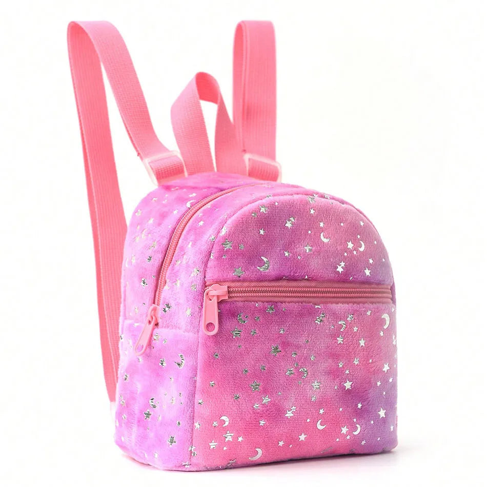 Cosmic Starseed Baby Mini Backpack in vibrant hot pink with galaxy design, spacecore littlespace