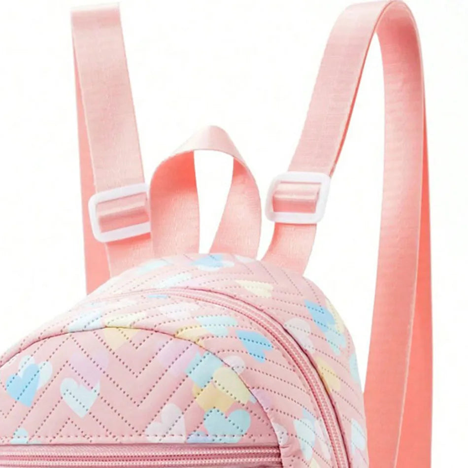 Cosmic Starseed Baby Mini Backpack in baby pink with hearts, kawaii littlespace fashion