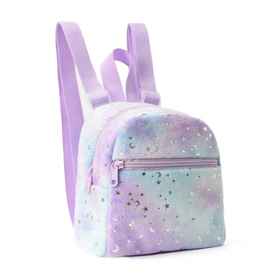 Cosmic Starseed Baby Mini Backpack in purple galaxy pattern, ABDL-friendly spacecore style